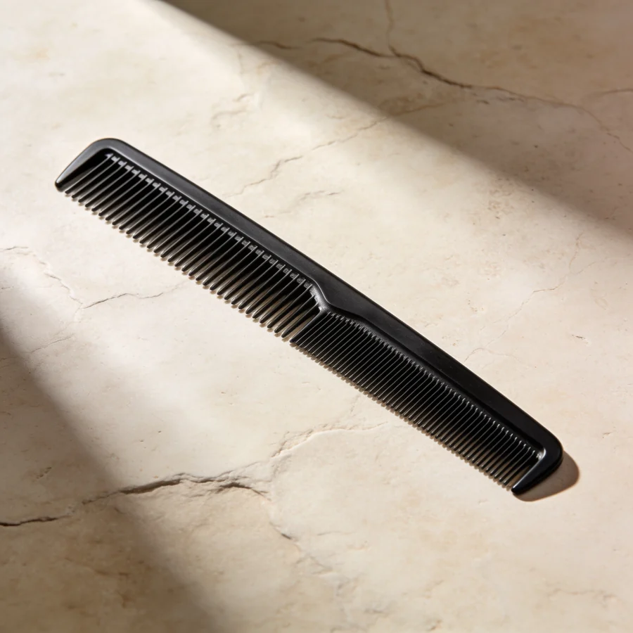 Dual-Tooth Cutting Comb — Black